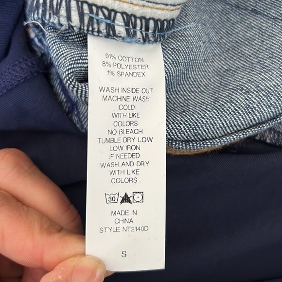 Pinkblush Medium Wash Distressed Raw Hem Full Panel Maternity Shorts - Picture 8 of 9